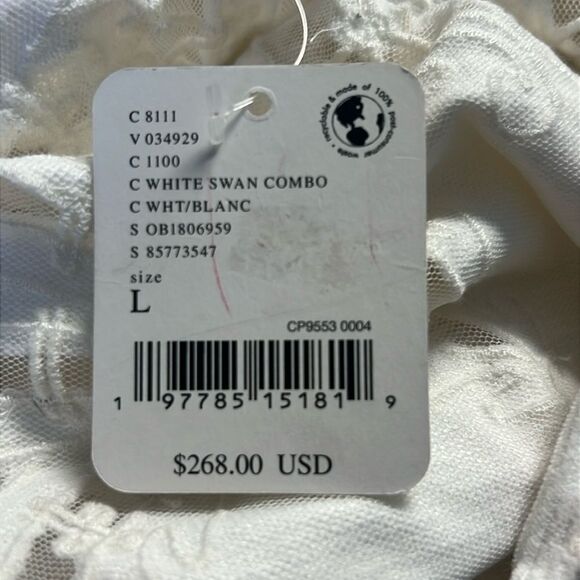 Free People Flower Bud Baby Maxi Top White L - Picture 7 of 9